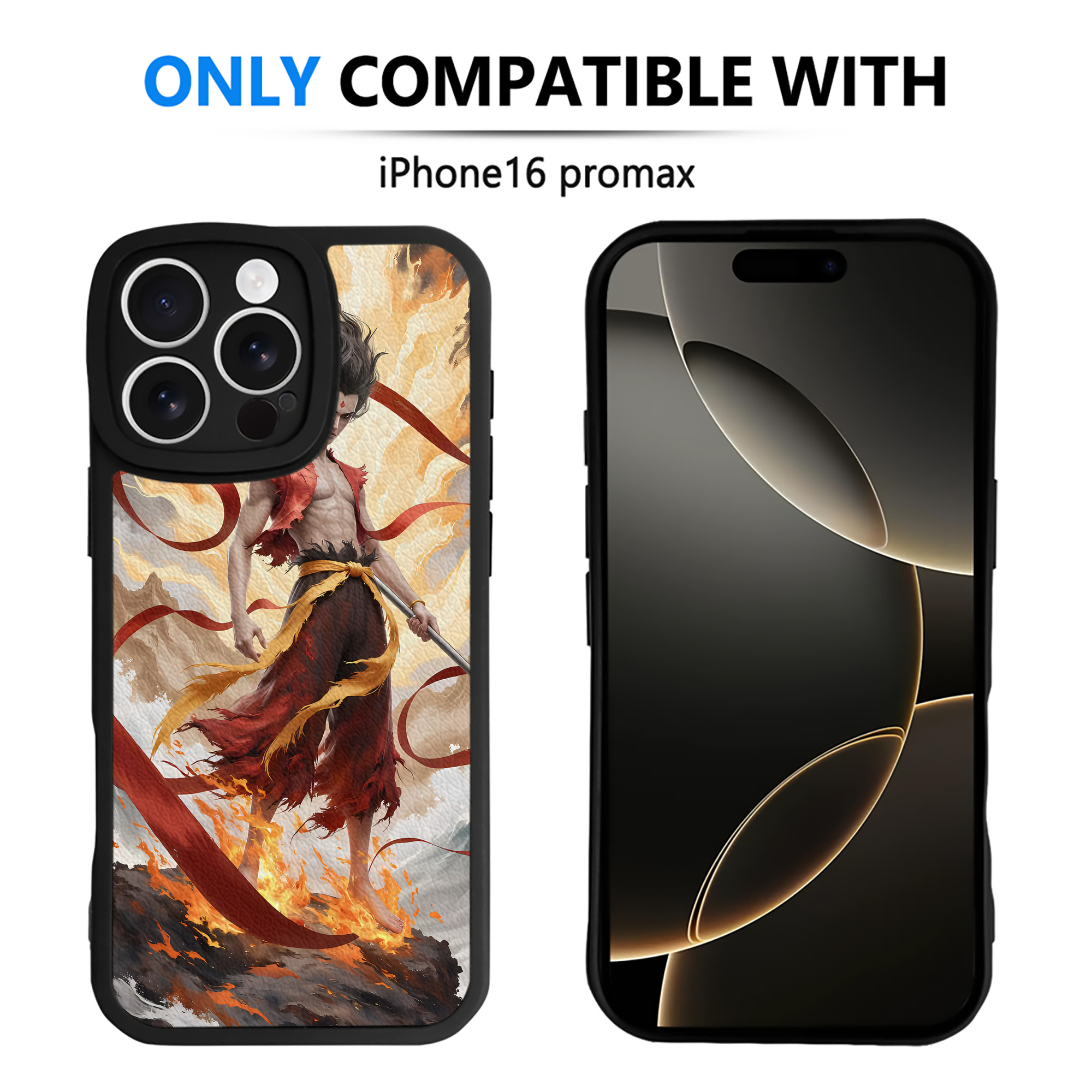 （画像用） Ne Zha 2 ナタ 魔童の大暴れ 【iPhone 16シリーズ対応】シリコンスマホケース（レザー調） 材質：シリコン